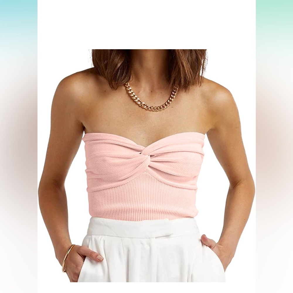 NWOT Twist front knit tube top.